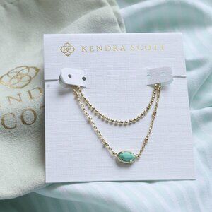 Kendra Scott Emilie Light Blue Magnesite Gold Multi Strand Necklace NEW